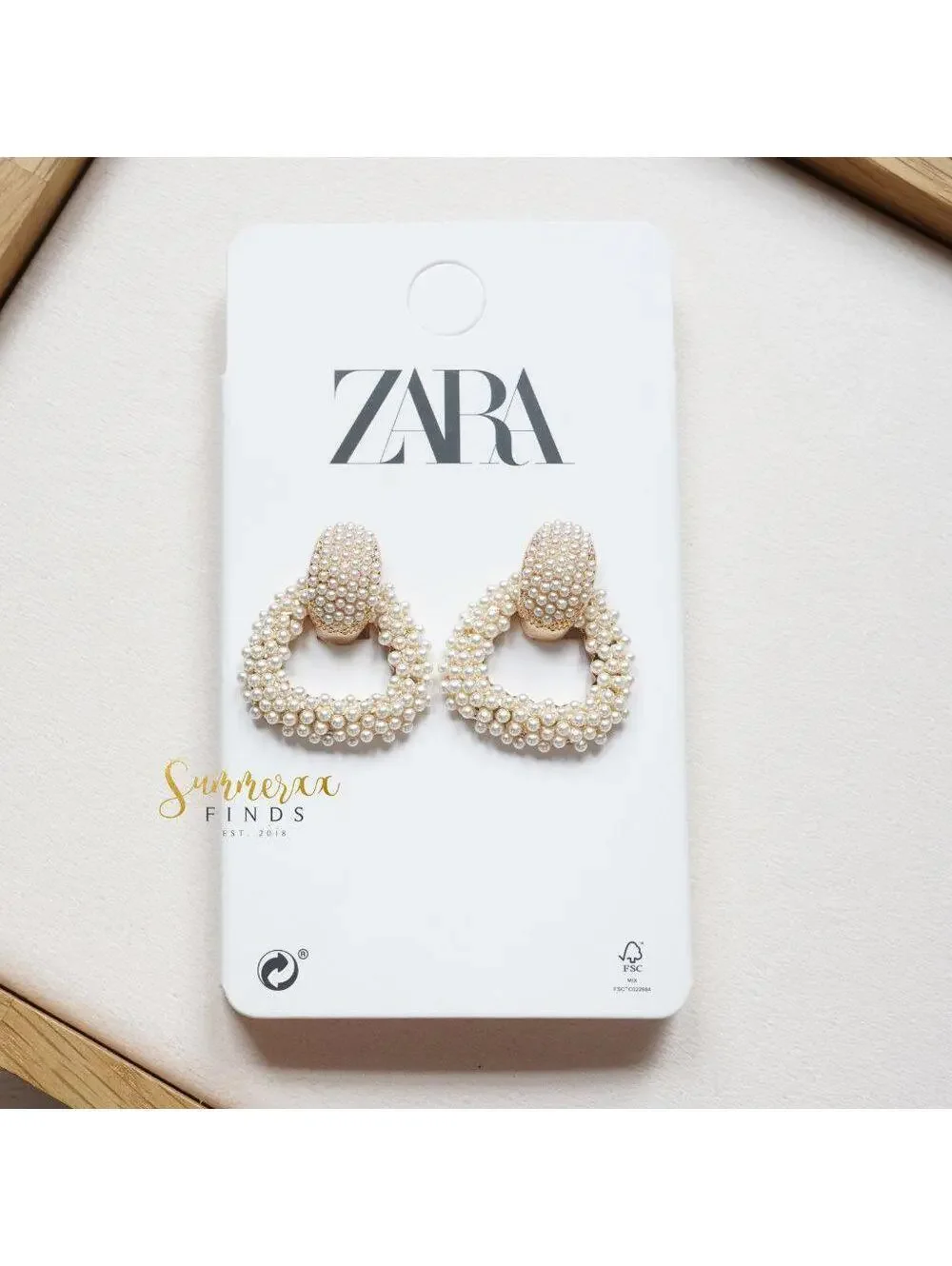 Zara Pearl Hoop Earrings